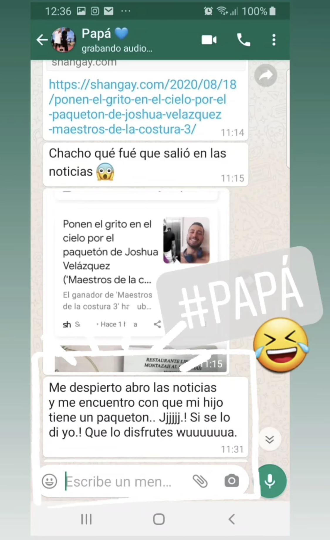 El paquetón de Joshua ('Maestros de la costura 3'): así reaccionó su padre
